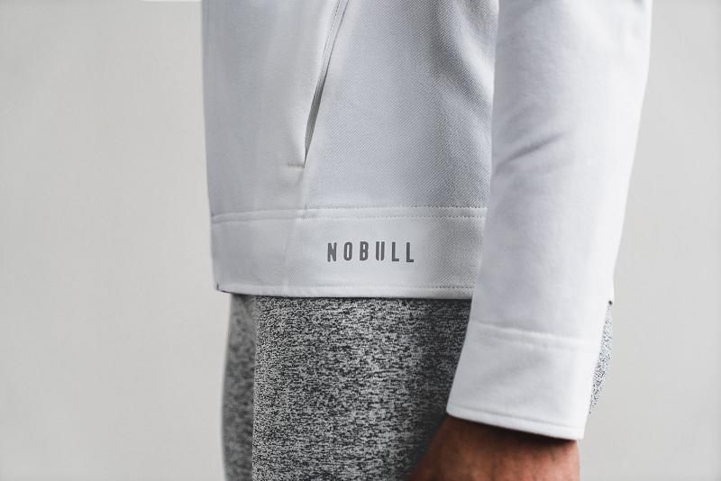 White Nobull WoTwill Zip-Up Women's Hoodie | CA Q2181M